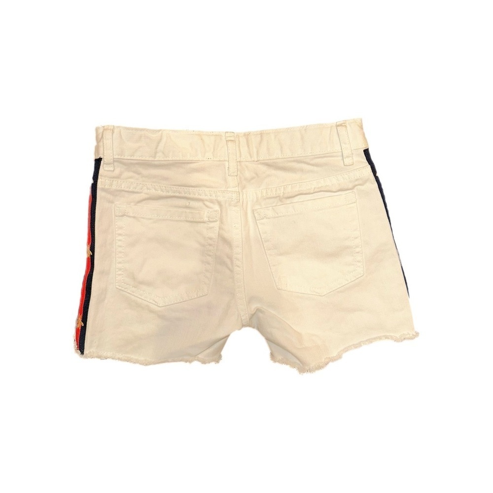 Kid’s White Denim Shorts W/ Side Bee Ribbon - Picture 7 of 8